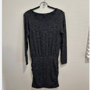 Banana Republic Womens Black/Grey Heather Long Sleeve Knit Dress Size S Small